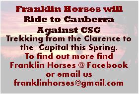 Franklin Horses Ride To Canberra Against CSG